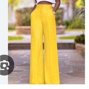 Vtg,NWT,INDUYCO Spain,Vibrant Pant,Sunshine Yellow,High-Waist,Long Lngth,Size 12